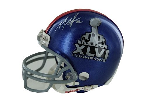 Mario Manningham Autographed NY Giants SB XLVI Champions Mini Helmet (Steiner Sports COA)